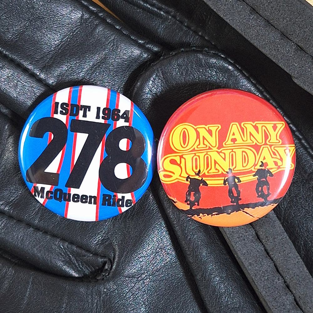 スティーブマックイーン ISDT1964 ON ANY SUNDAY 缶バッジ – MG RIDERS
