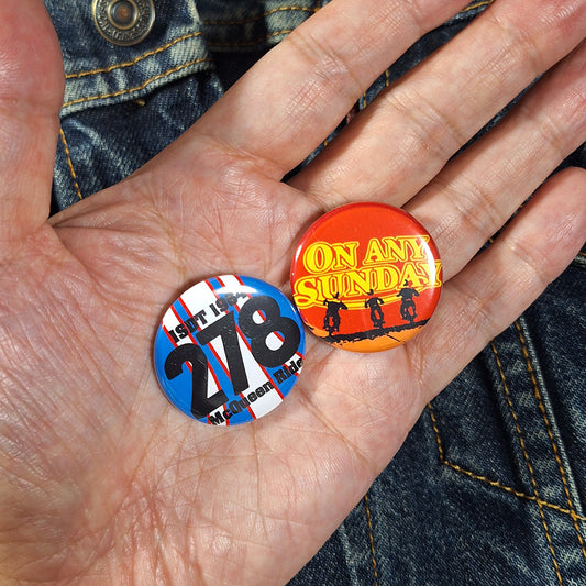 スティーブマックイーン ISDT1964 ON ANY SUNDAY 缶バッジ